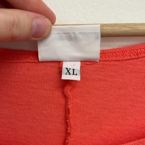 Bryn Walker Pacific Cotton Charlie Asymmetrical Lagenlook Short Sleeve Top XL - Picture 7 of 11